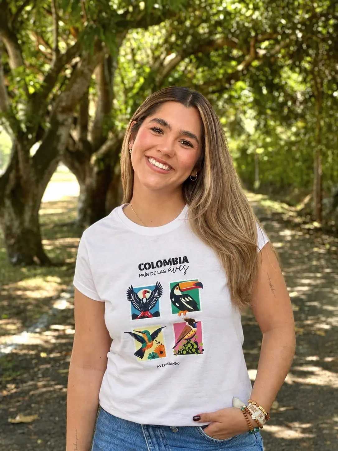 Camiseta estampitas mujer blanca