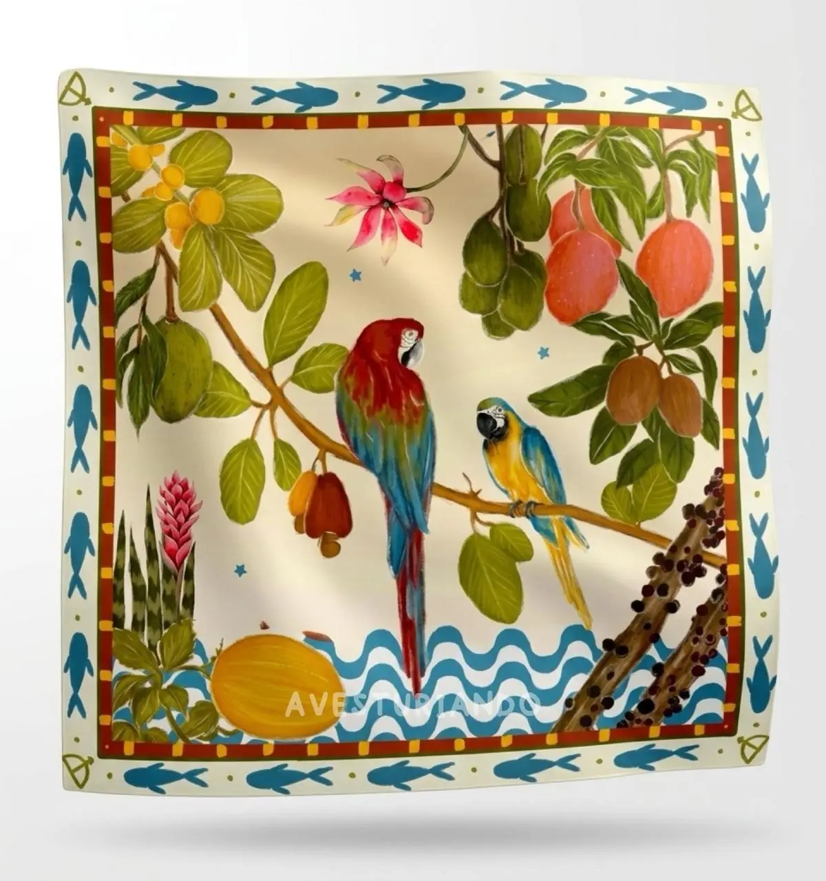Pañoleta selva guacamayas